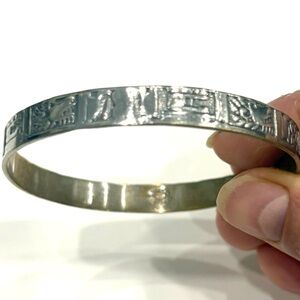 Mexico Silver Engraved Bangle Bracelet